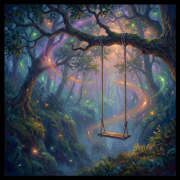 Rope Swing In Enchanted Forest