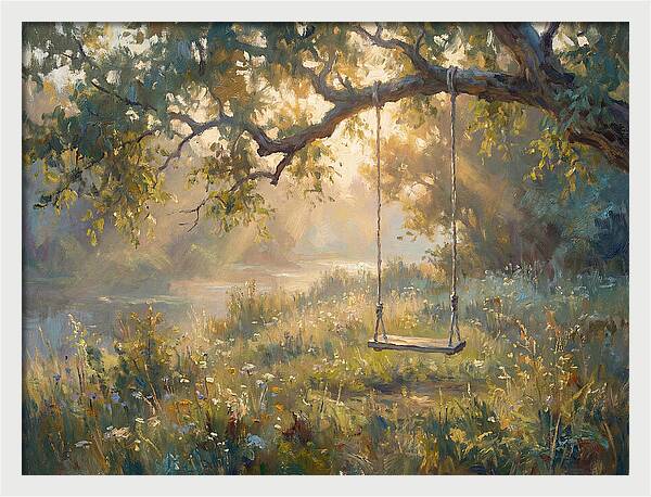 Rope Swing Under Golden Light