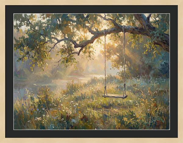 Rope Swing Under Golden Light