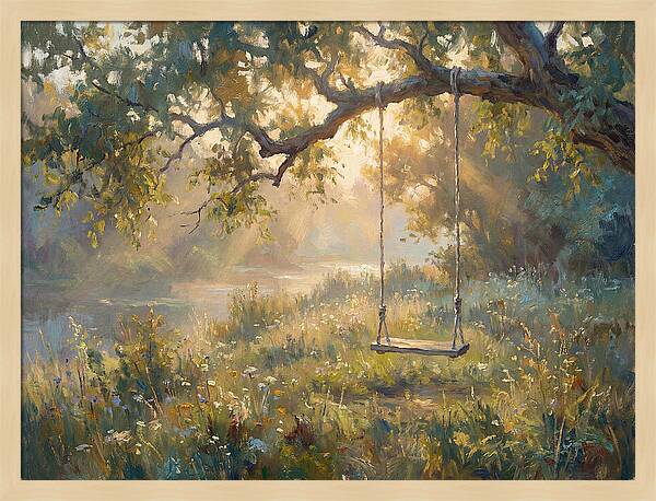 Rope Swing Under Golden Light