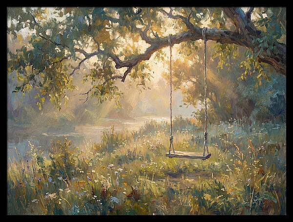 Rope Swing Under Golden Light