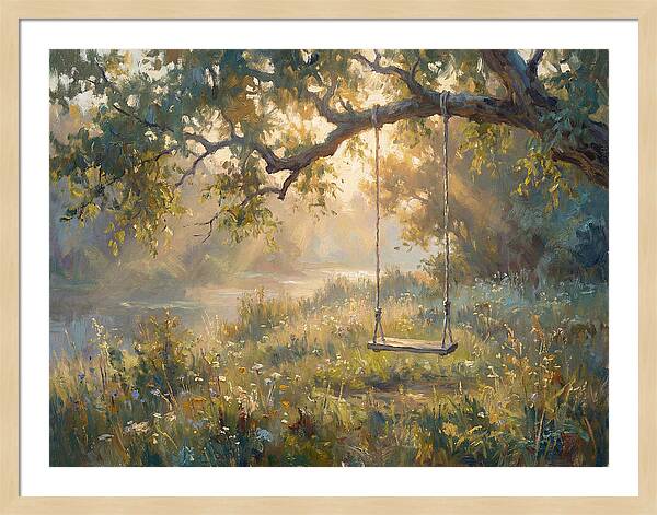 Rope Swing Under Golden Light