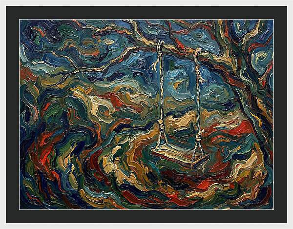 Rope Swing Under Swirling Skies