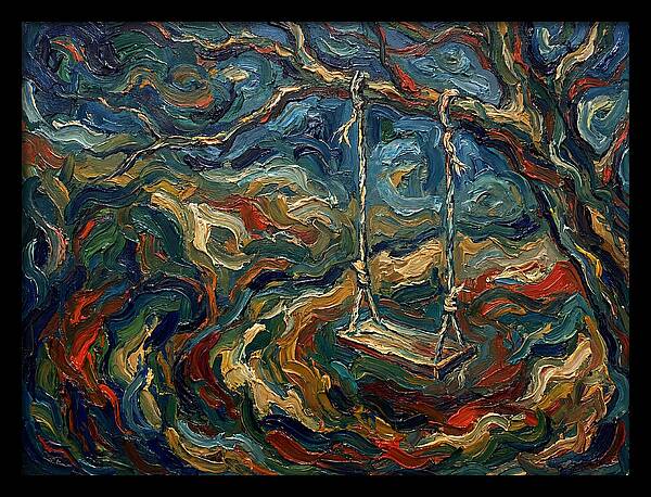 Rope Swing Under Swirling Skies