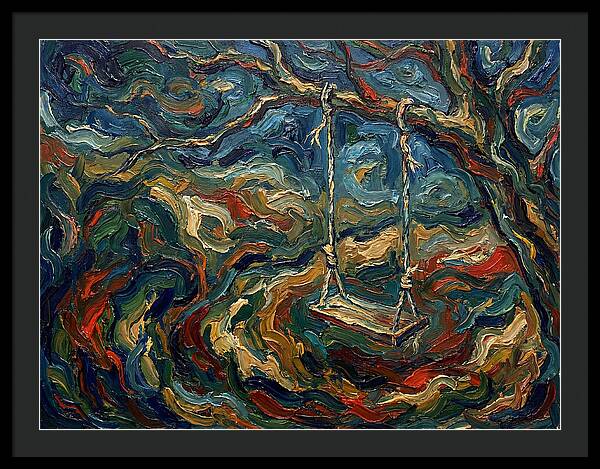 Rope Swing Under Swirling Skies