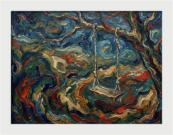 Rope Swing Under Swirling Skies