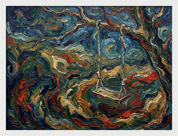 Rope Swing Under Swirling Skies