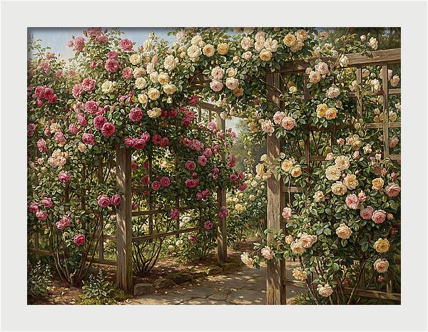 Rose Arbor In Bloom