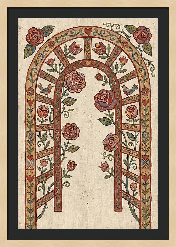 Rose Arbor With Birds