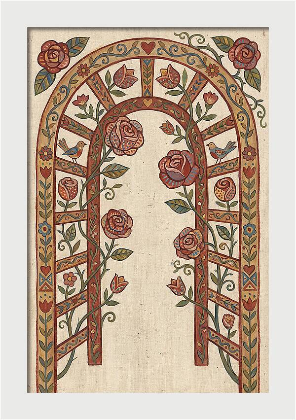 Rose Arbor With Birds