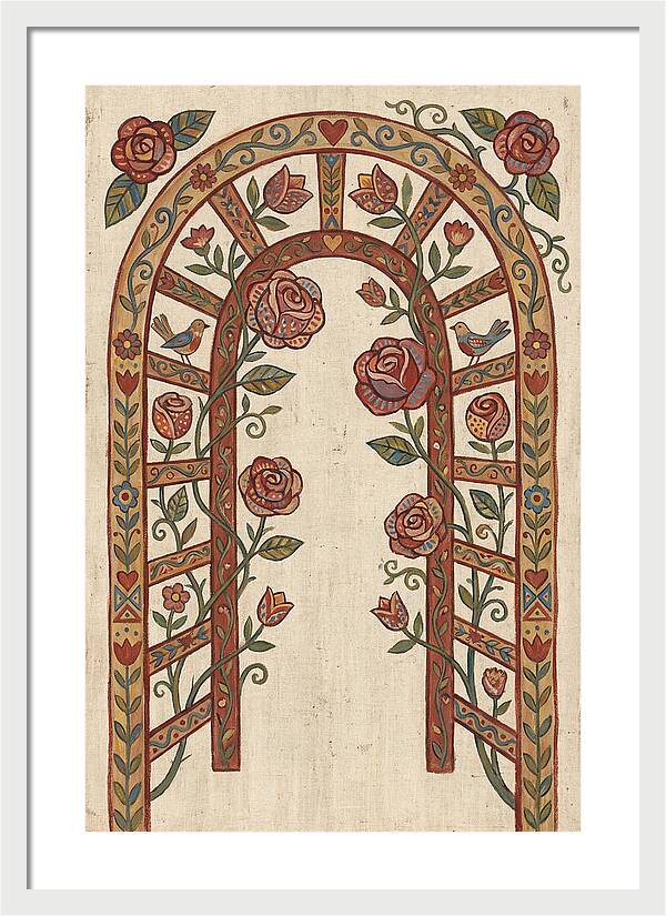 Rose Arbor With Birds