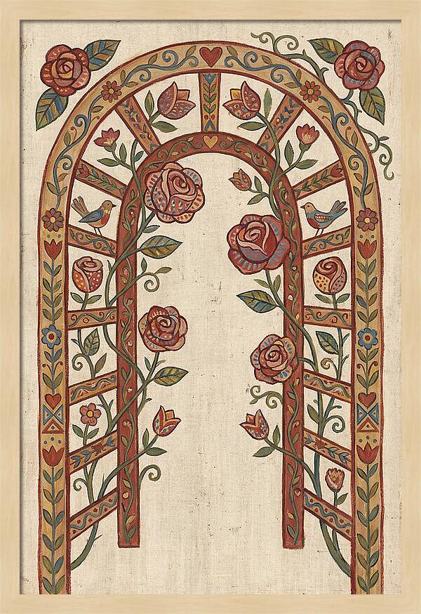 Rose Arbor With Birds