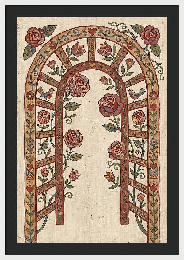 Rose Arbor With Birds