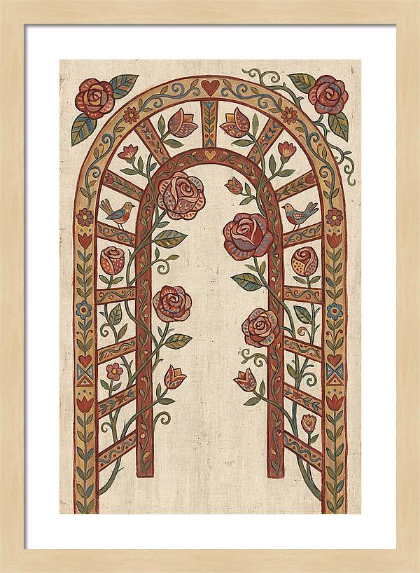 Rose Arbor With Birds