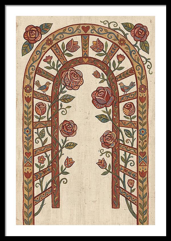 Rose Arbor With Birds
