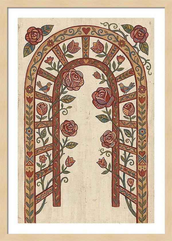 Rose Arbor With Birds