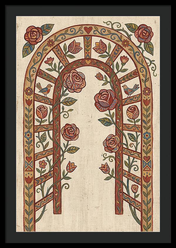 Rose Arbor With Birds
