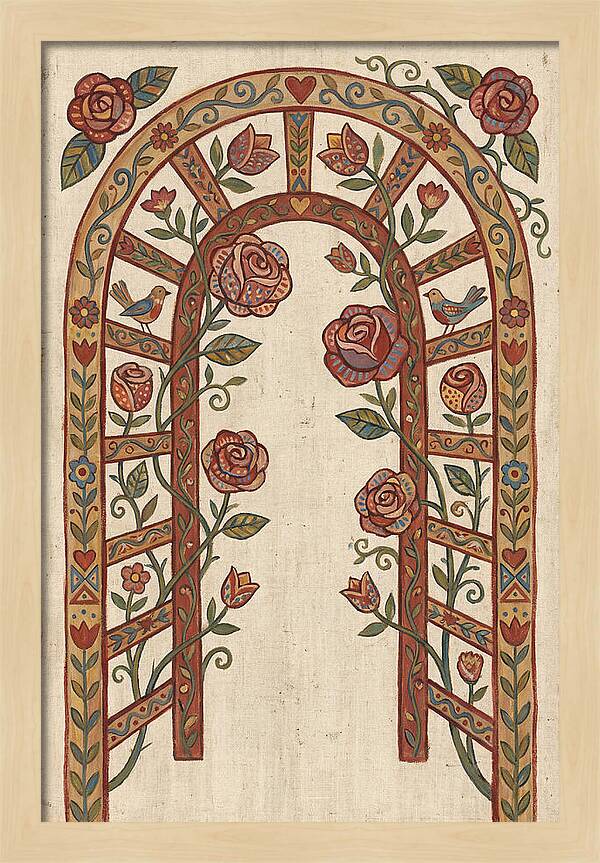 Rose Arbor With Birds