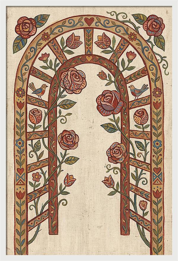 Rose Arbor With Birds