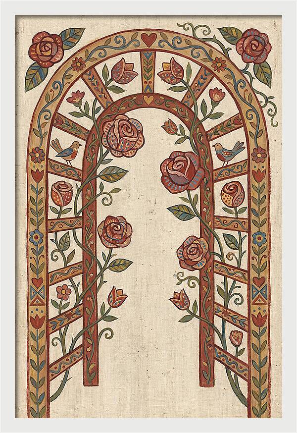 Rose Arbor With Birds