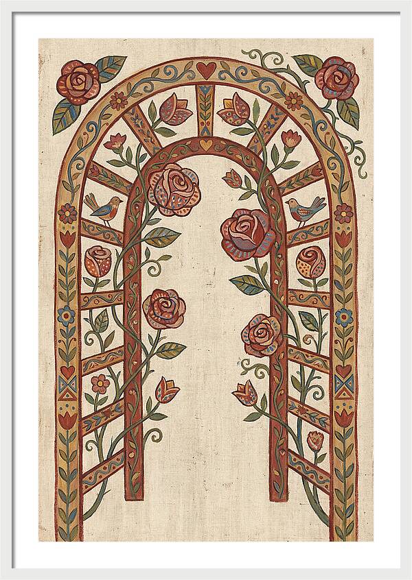 Rose Arbor With Birds