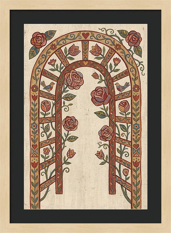 Rose Arbor With Birds