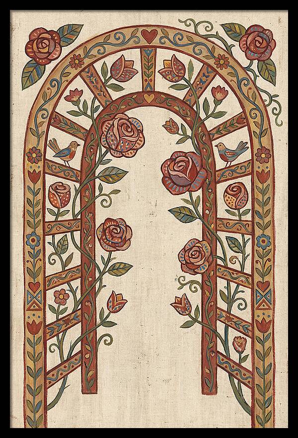 Rose Arbor With Birds