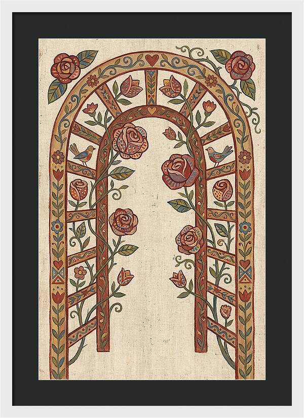 Rose Arbor With Birds