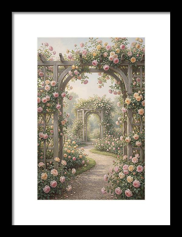 Rose Garden With Trellises