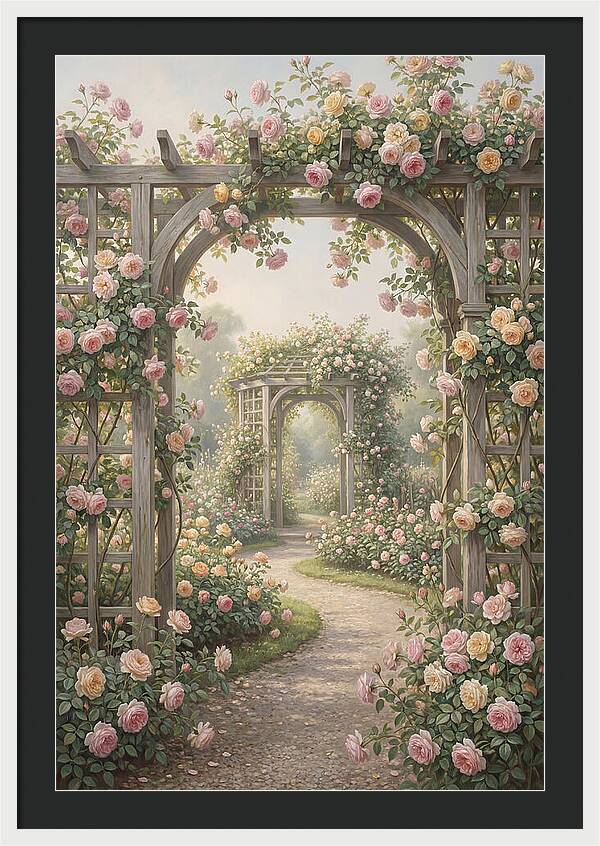 Rose Garden With Trellises