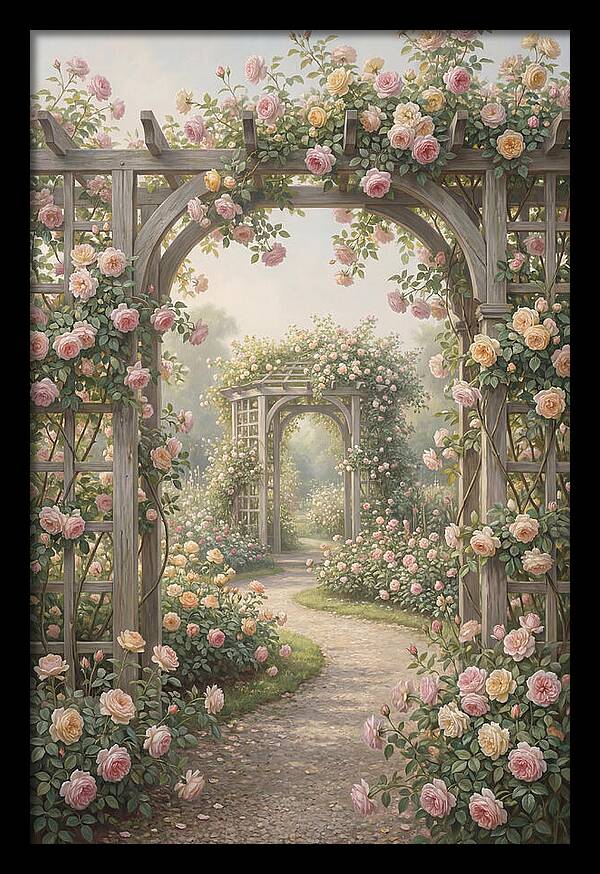 Rose Garden With Trellises
