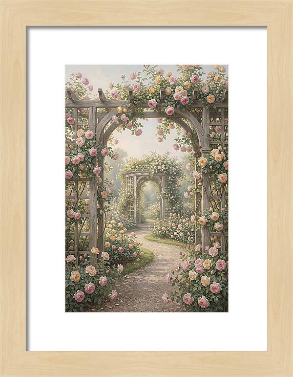 Rose Garden With Trellises