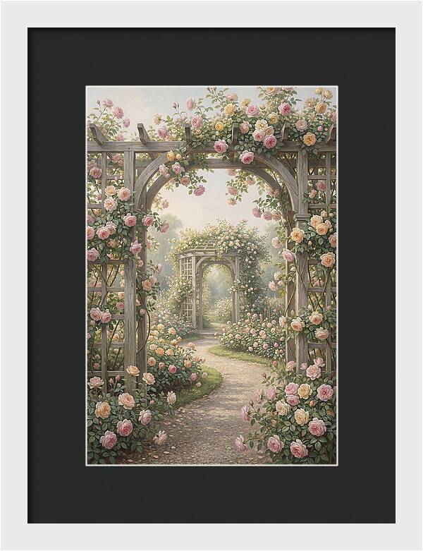 Rose Garden With Trellises
