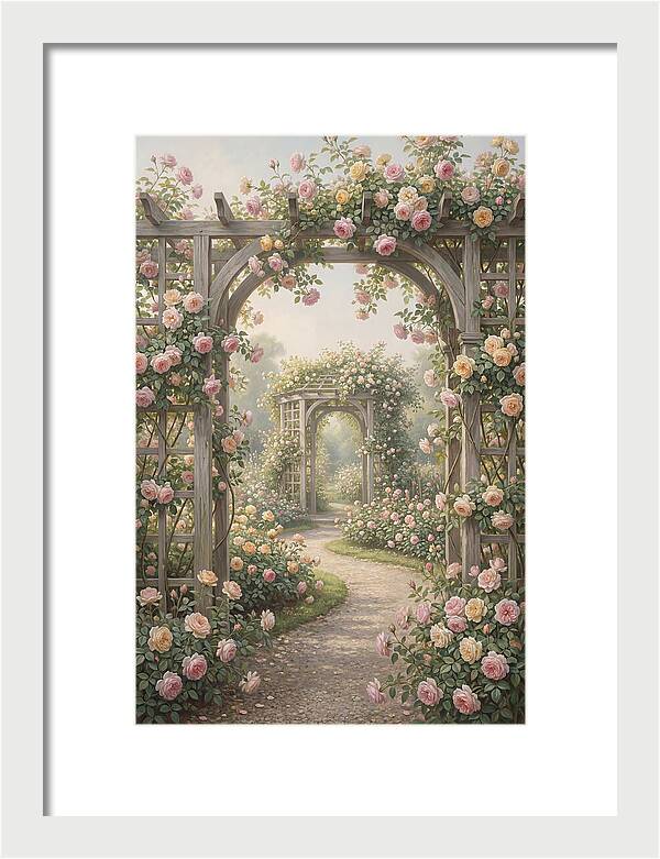 Rose Garden With Trellises