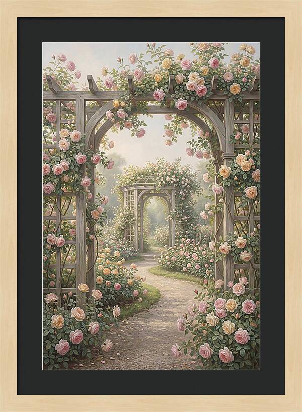 Rose Garden With Trellises