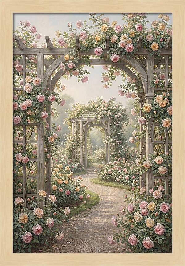 Rose Garden With Trellises
