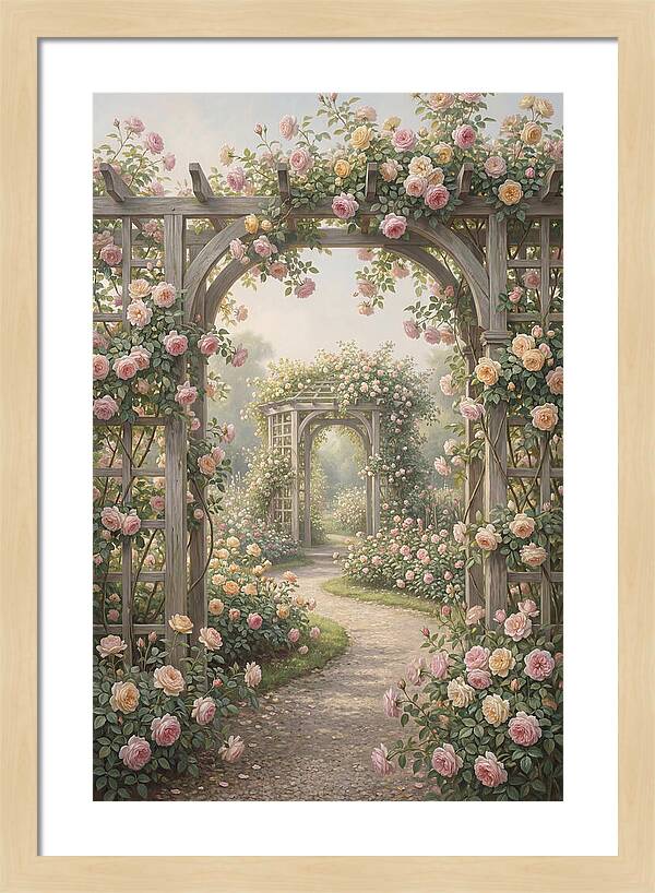 Rose Garden With Trellises