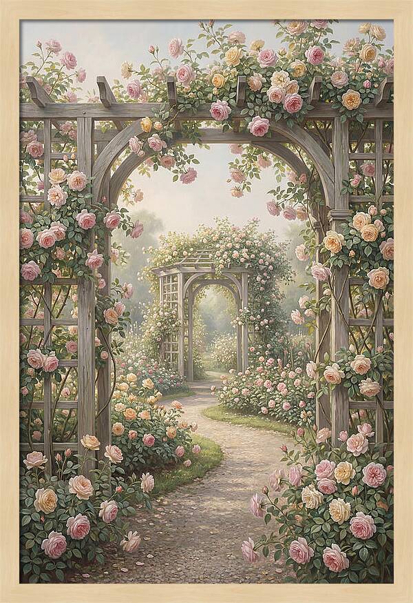 Rose Garden With Trellises