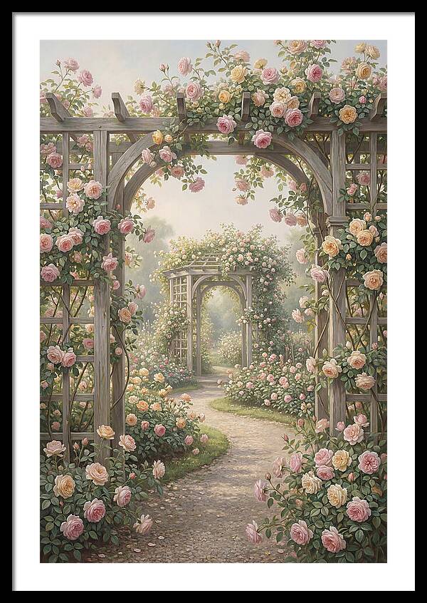 Rose Garden With Trellises
