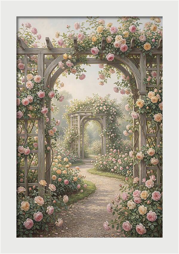 Rose Garden With Trellises