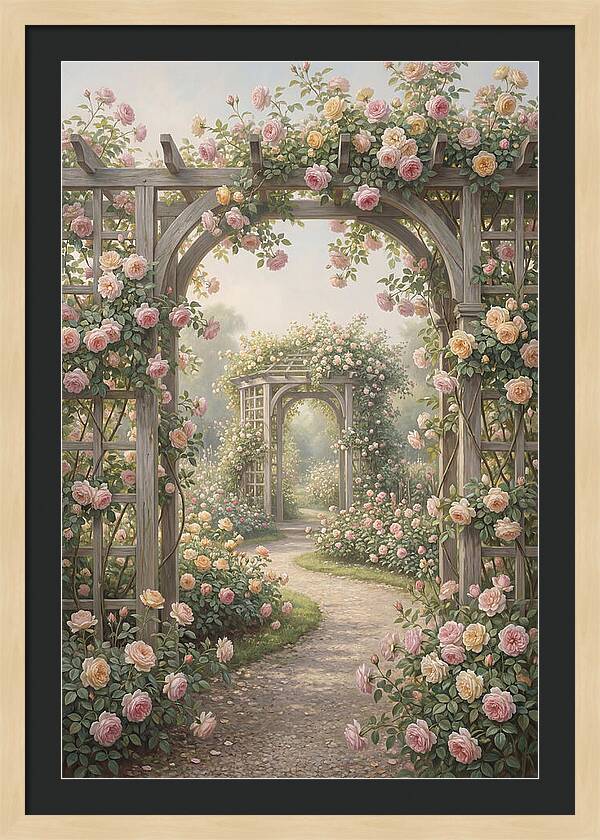 Rose Garden With Trellises