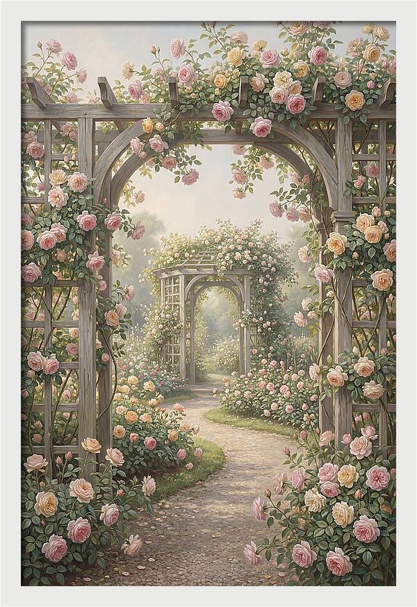 Rose Garden With Trellises