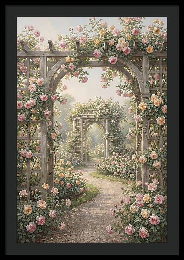 Rose Garden With Trellises