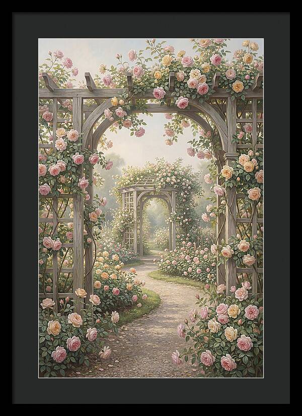 Rose Garden With Trellises