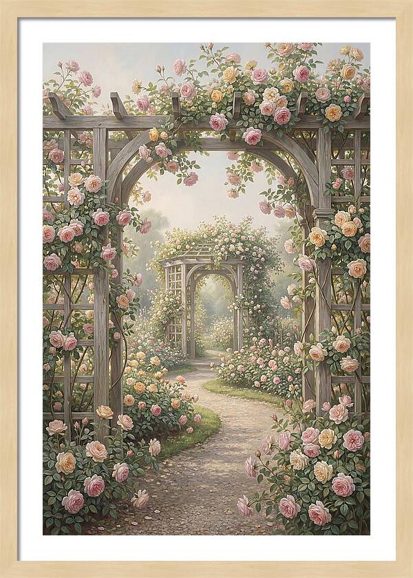 Rose Garden With Trellises