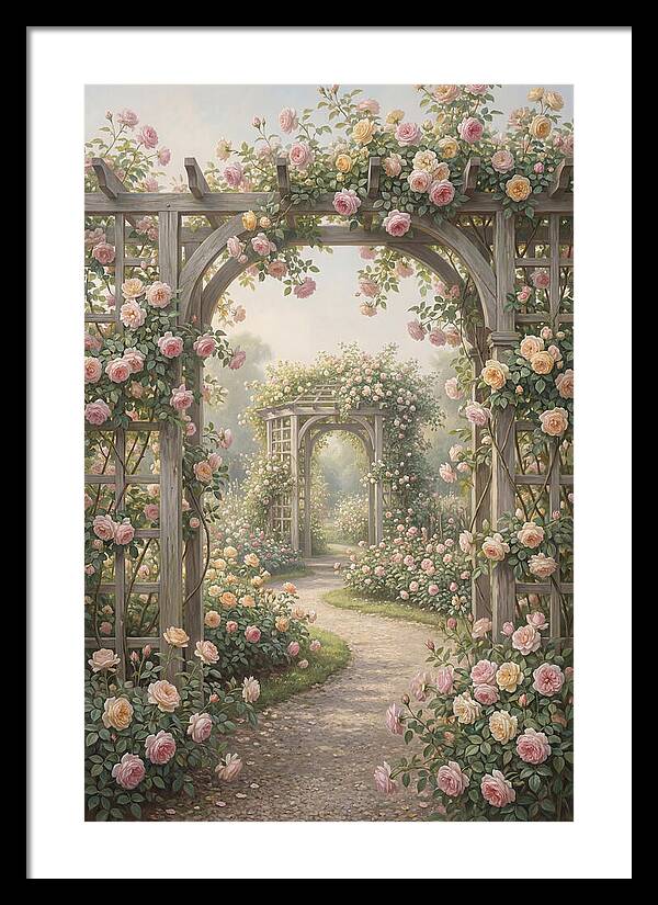 Rose Garden With Trellises
