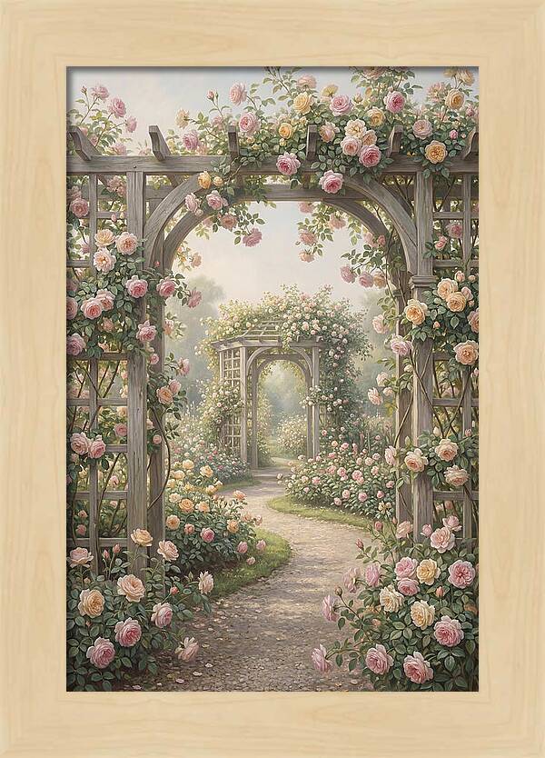 Rose Garden With Trellises