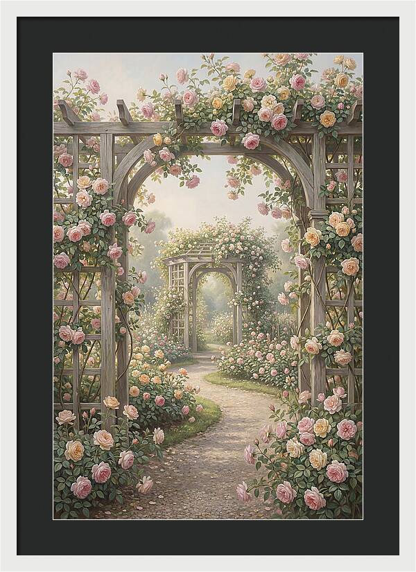 Rose Garden With Trellises