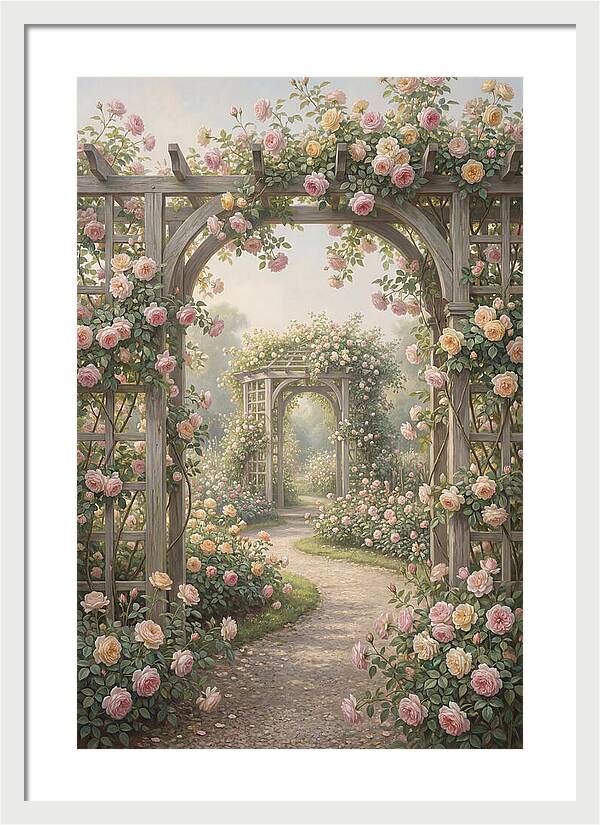 Rose Garden With Trellises