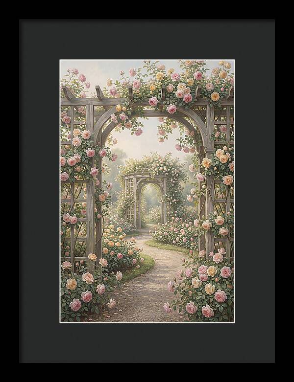 Rose Garden With Trellises